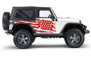 USA flag side decals graphics compatible with Jeep Wrangler JK 2 doors