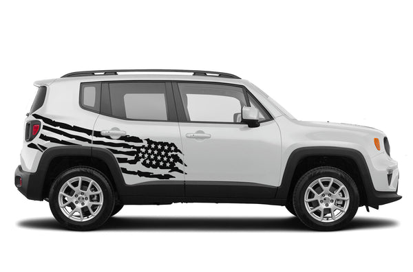 USA flag side graphics decals compatible with Jeep Renegade