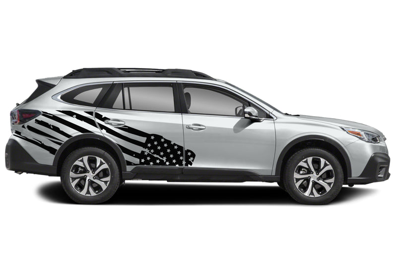 USA flag side graphics decals for Subaru Outback