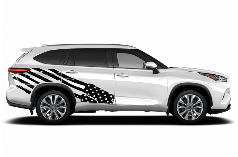 USA flag side graphics decals for Toyota Highlander