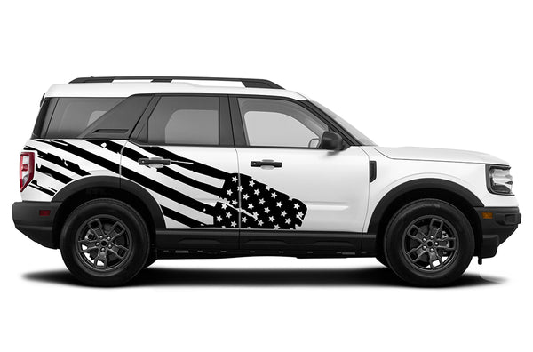 USA flag side decals graphics compatible with Ford Bronco Sport