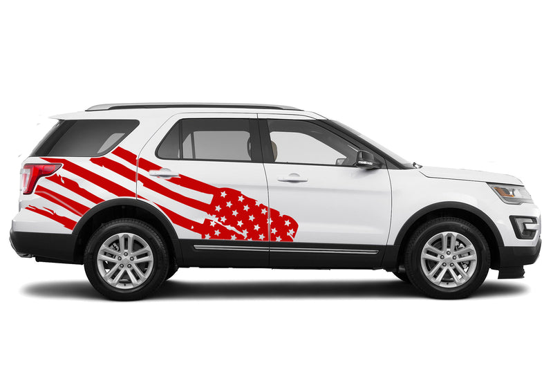 USA flag side graphics decals for Ford Explorer 2011-2019