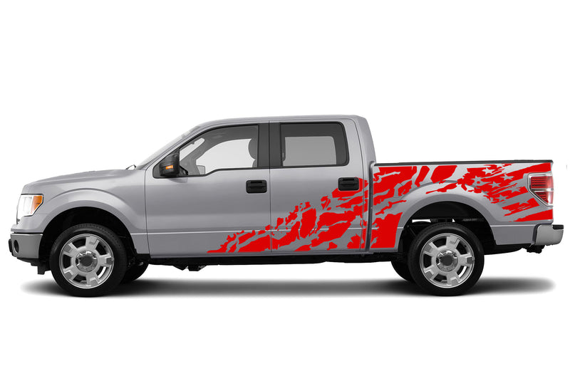 USA flag shredded graphics decals for Ford F150 2009-2014