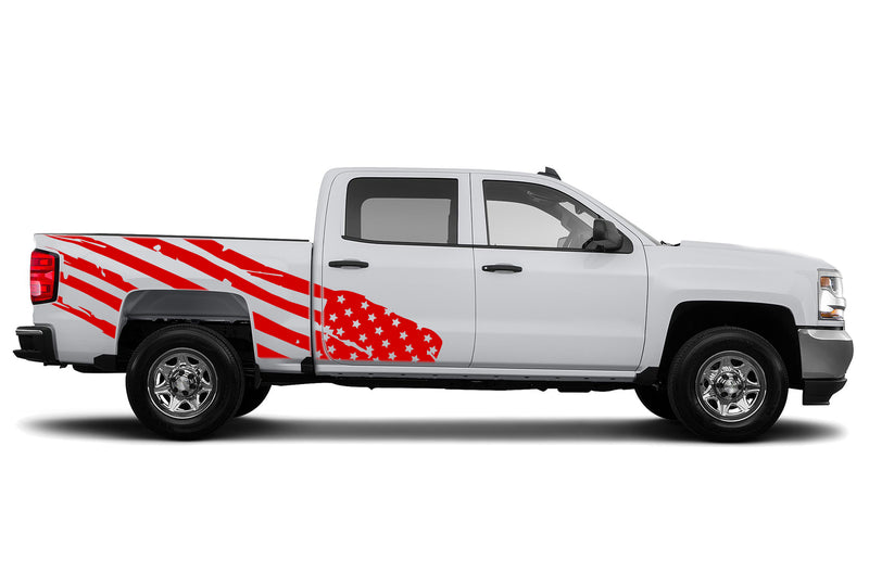 USA flag side graphics decals for Chevrolet Silverado 2014-2018