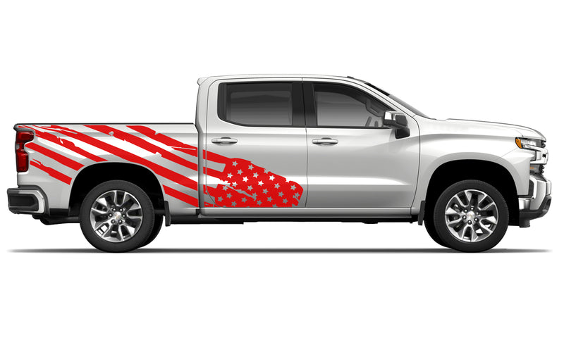 USA flag side graphics decals for Chevrolet Silverado