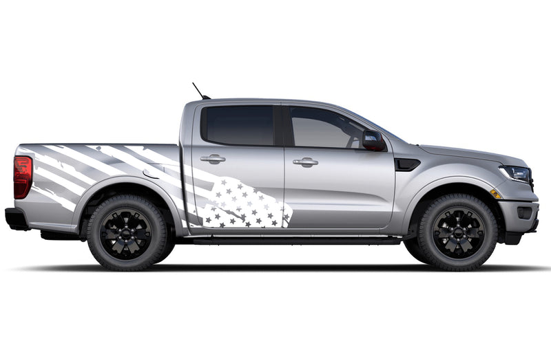 USA flag side decals graphics compatible with Ford Ranger 2019-2023