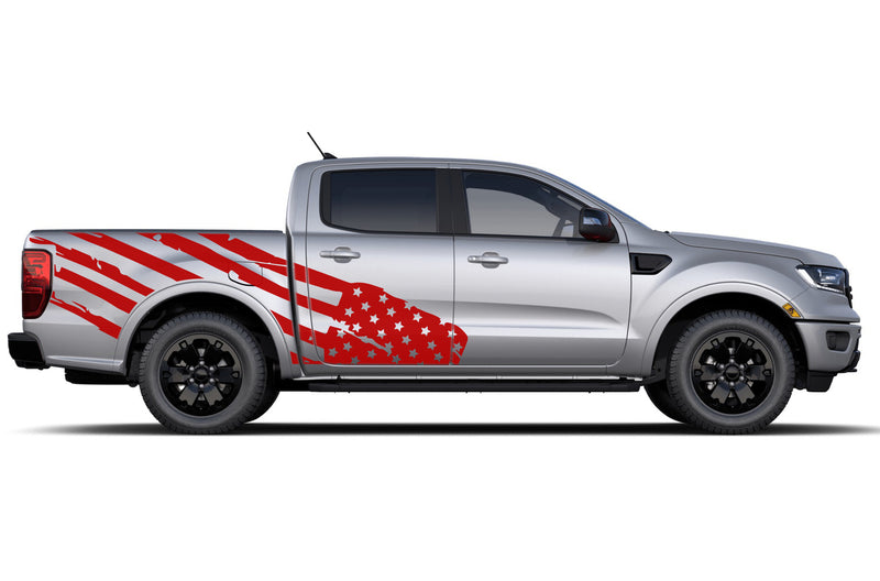 USA flag side decals graphics compatible with Ford Ranger