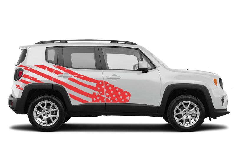 USA flag side graphics decals compatible with Jeep Renegade