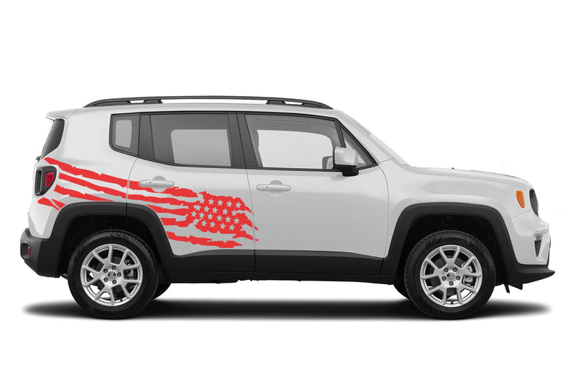 USA flag side graphics decals compatible with Jeep Renegade