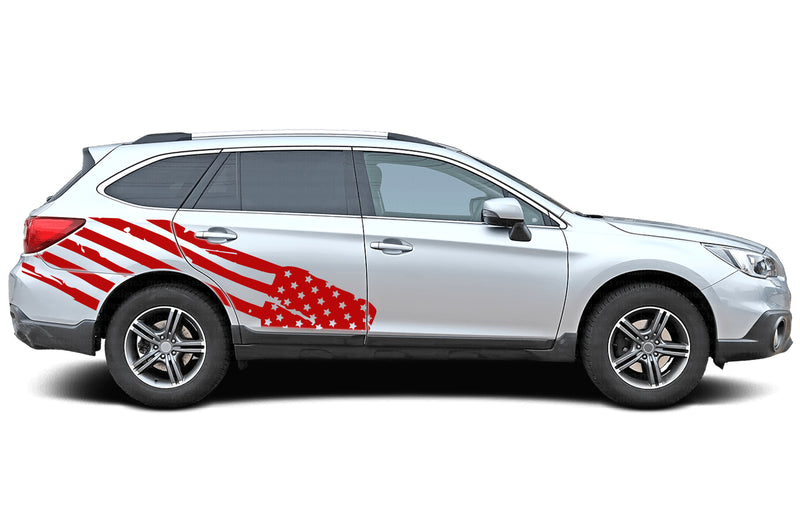 USA flag side graphics decals for Subaru Outback 2015-2019