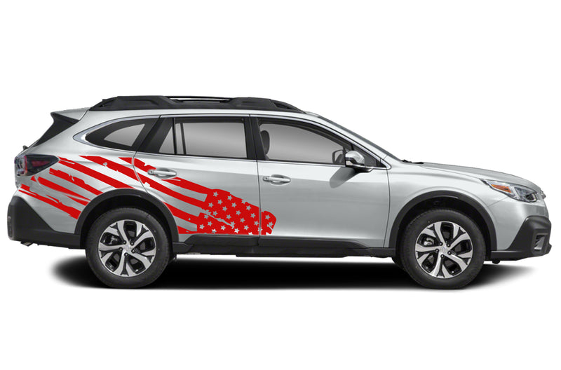 USA flag side graphics decals for Subaru Outback