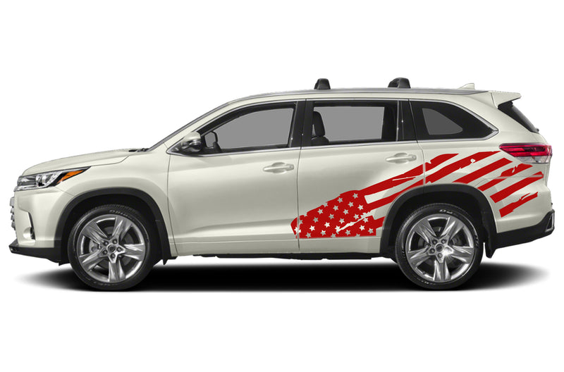 USA flag side graphics decals for Toyota Highlander 2014-2019