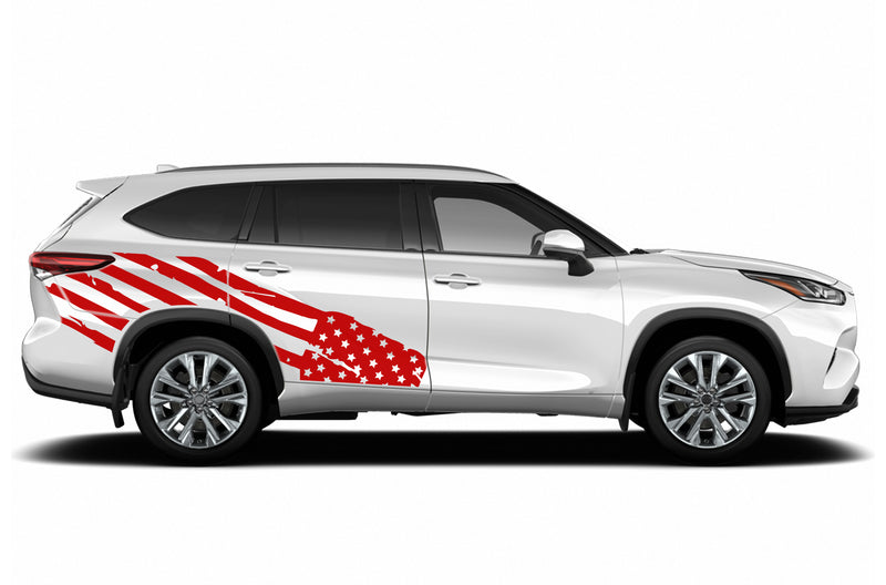 USA flag side graphics decals for Toyota Highlander