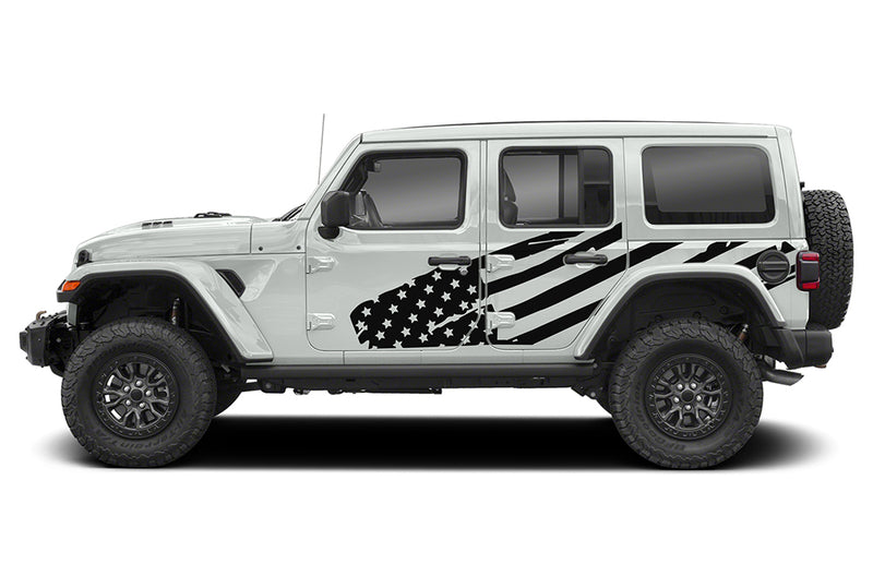 USA flag side graphics decals compatible with wrangler JL