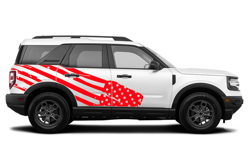 USA flag side decals graphics compatible with Ford Bronco Sport