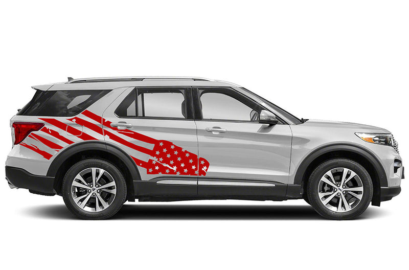 USA flag side graphics decals for Ford Explorer