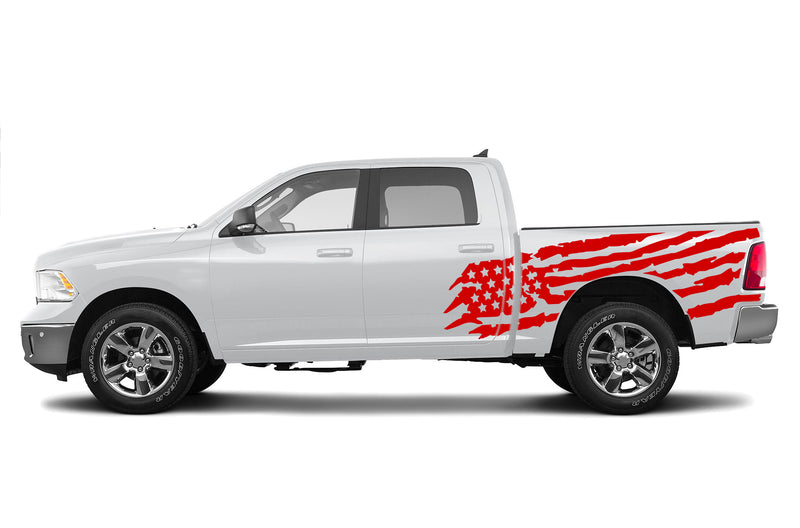 US flag side graphics decals for Dodge Ram 2009-2018