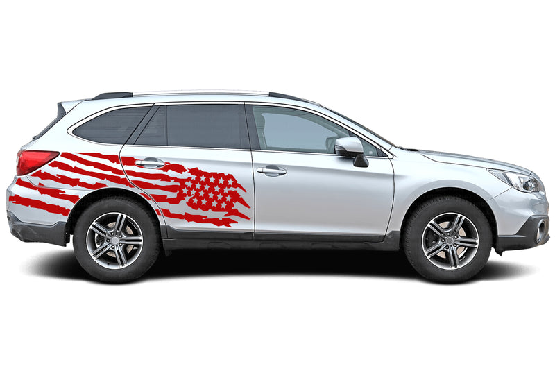 US flag side graphics decals for Subaru Outback 2015-2019