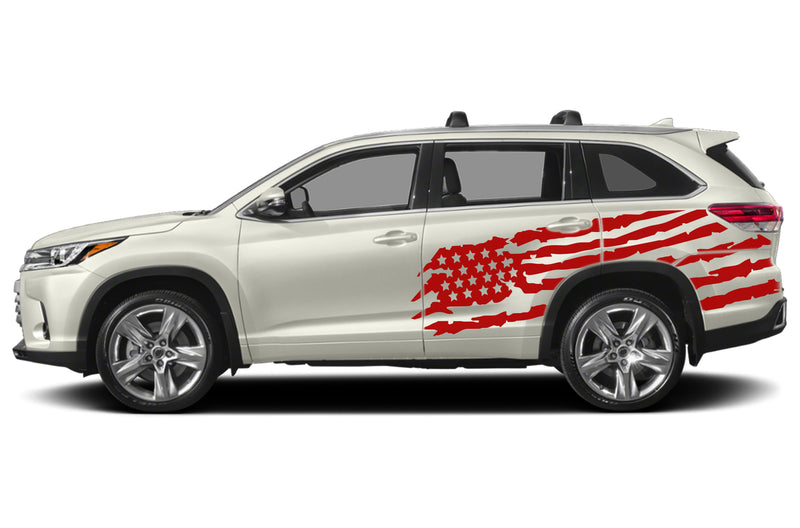 US flag side graphics decals for Toyota Highlander 2014-2019