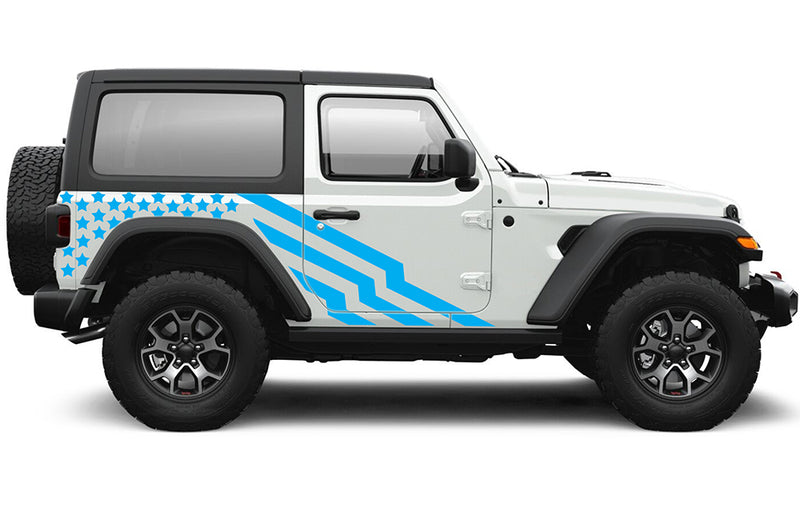 US stripes & stars graphics decals compatible with Wrangler JL 2 doors