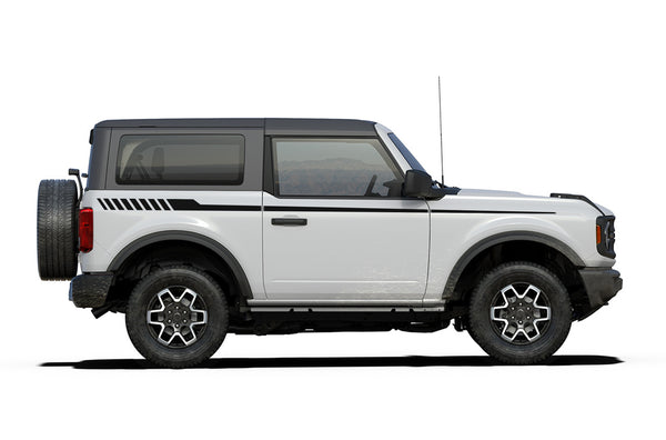 Matte Black Upper Door Line Stripes Decal For Ford Bronco 4-Door 2021-2023 (2 Pieces)