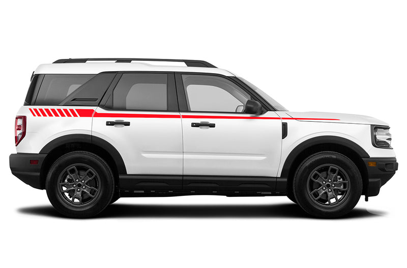 Upper retro side stripes graphics decals compatible with Ford Bronco Sport