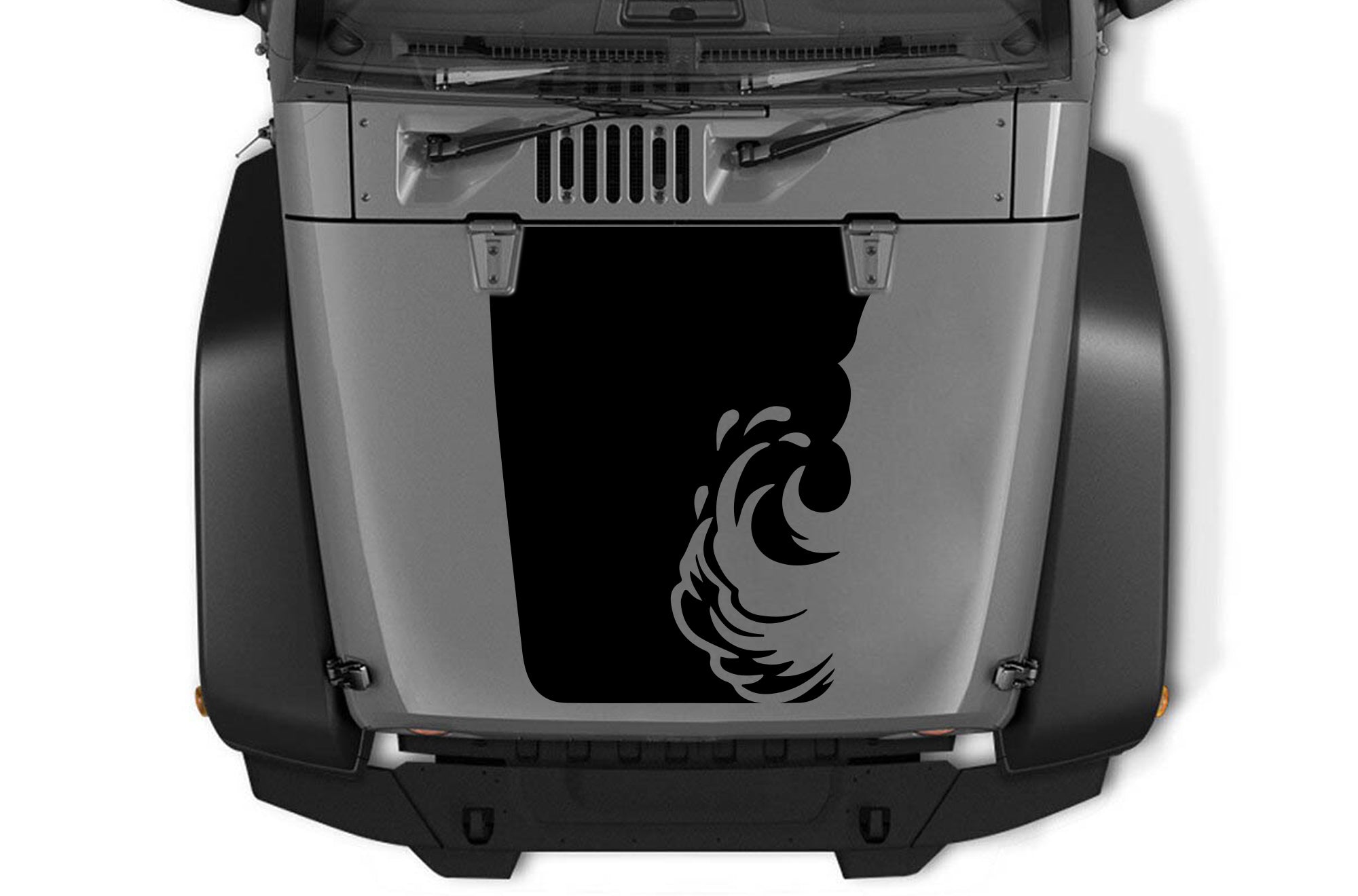 Wave hood decals graphics compatible with Jeep Wrangler JK