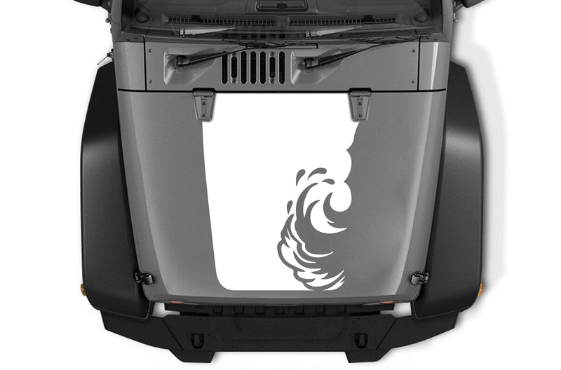 Wave hood decals graphics compatible with Jeep Wrangler JK