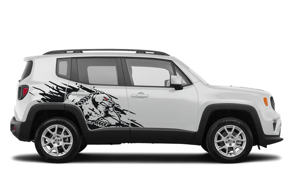 Wild bear door graphics decals compatible with Jeep Renegade