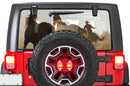 Wild horses perforated rear window decal graphics for Jeep Wrangler JL