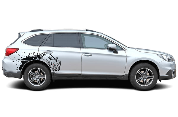 Wild rhino splash graphics decals for Subaru Outback 2015-2019