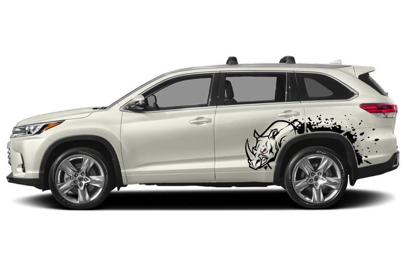 Wild rhino splash graphics decals for Toyota Highlander 2014-2019