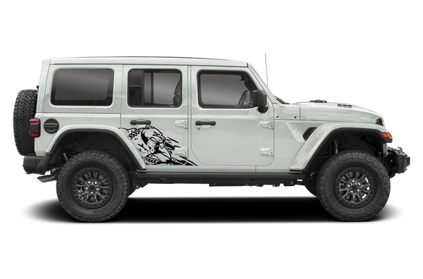 Wild bear door graphics decals compatible with Jeep Wrangler JL