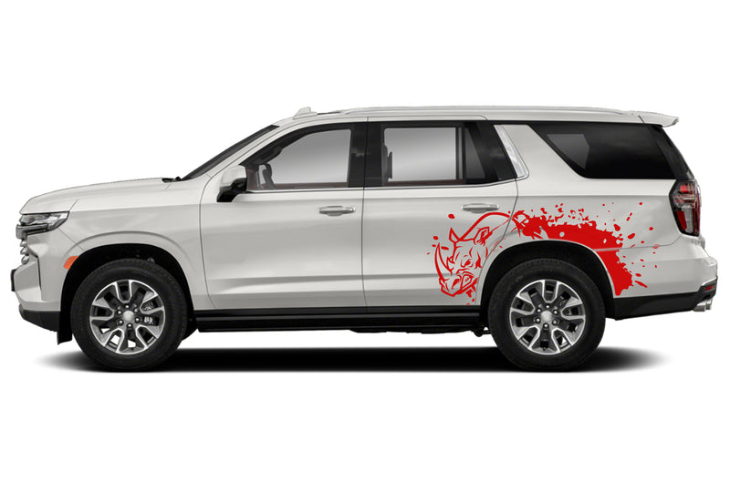 Wild rhino splash graphics decals compatible with Chevrolet Tahoe