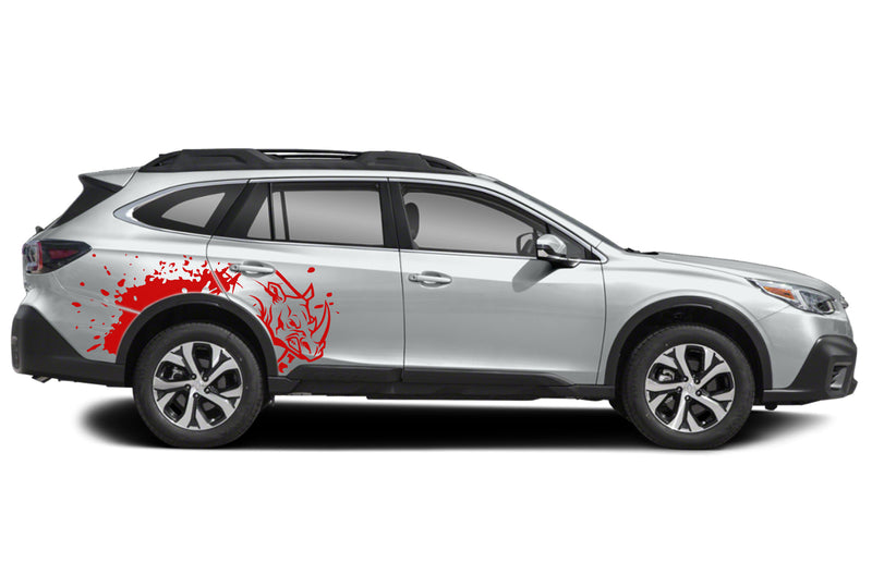 Wild rhino splash graphics decals for Subaru Outback