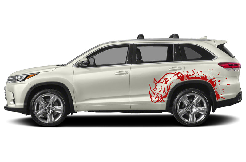 Wild rhino splash graphics decals for Toyota Highlander 2014-2019