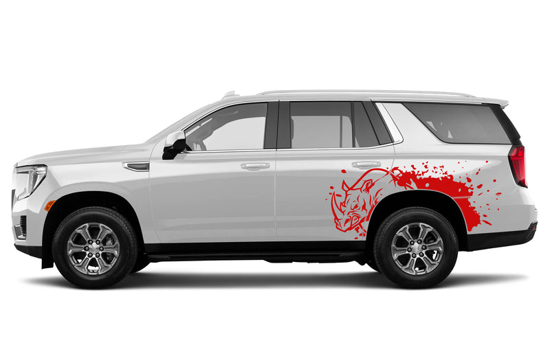 Wild rhino splash side graphics decals for GMC Yukon