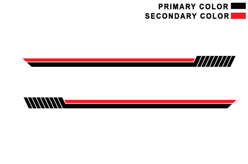 Side hash lines stripes graphics decals compatible with Wrangler JK